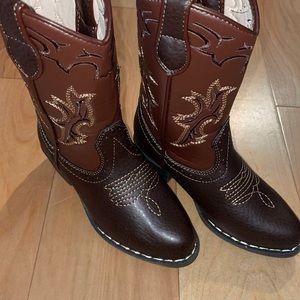 Brown Kids Cowboy Boots